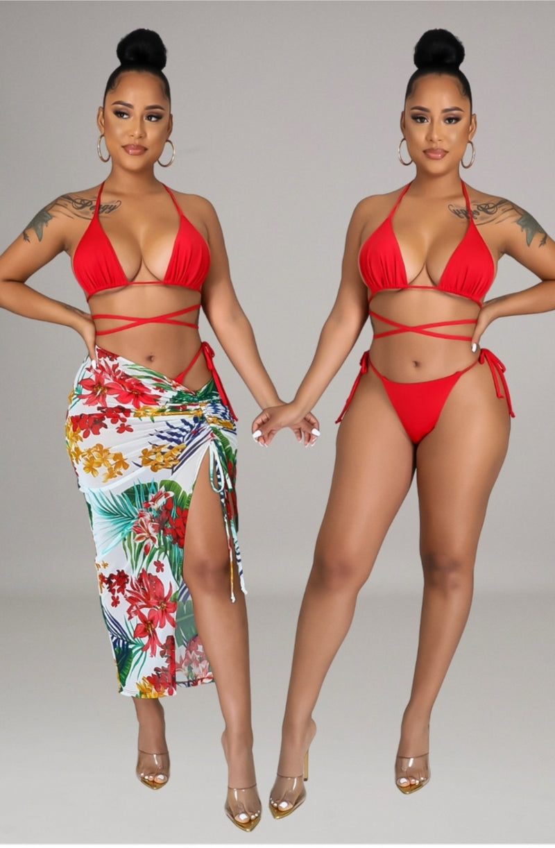 Red 3pc Swimsuit